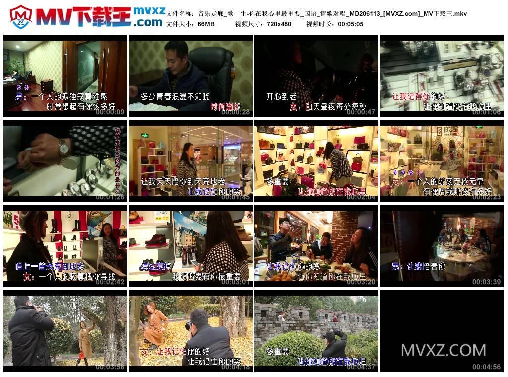 音乐走廊_歌一生-你在我心里最重要_国语_情歌对唱_MD206113